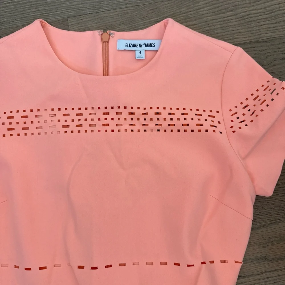 Elizabeth and James Peach Laser-Cut Mini Dress - Picture 2 of 2